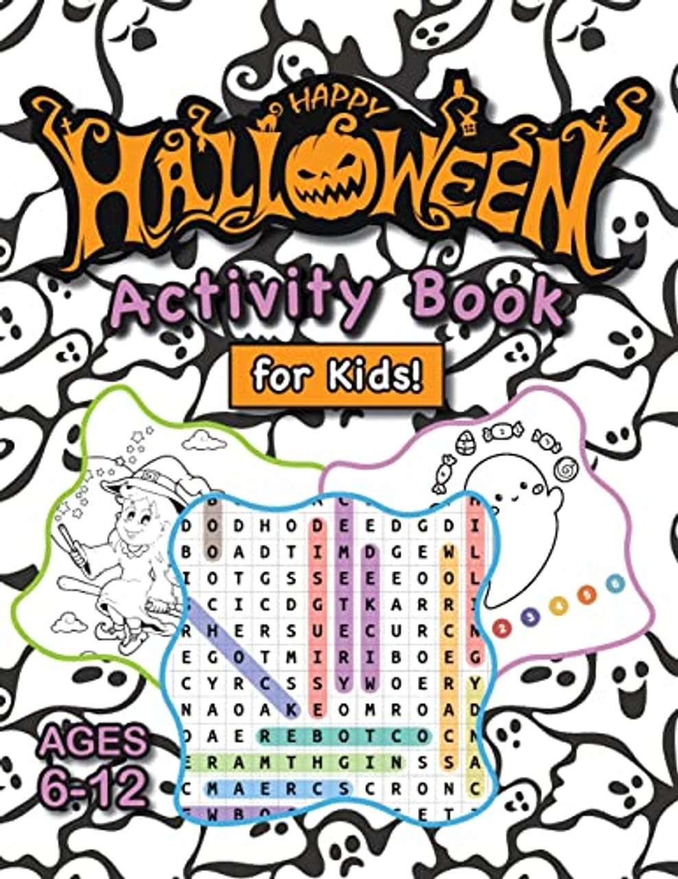 Happy halloween activity book for kids ages