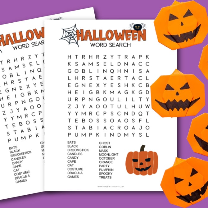 Free halloween word search printable