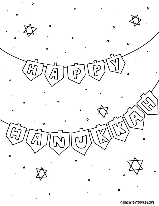 Hanukkah coloring pages free printables