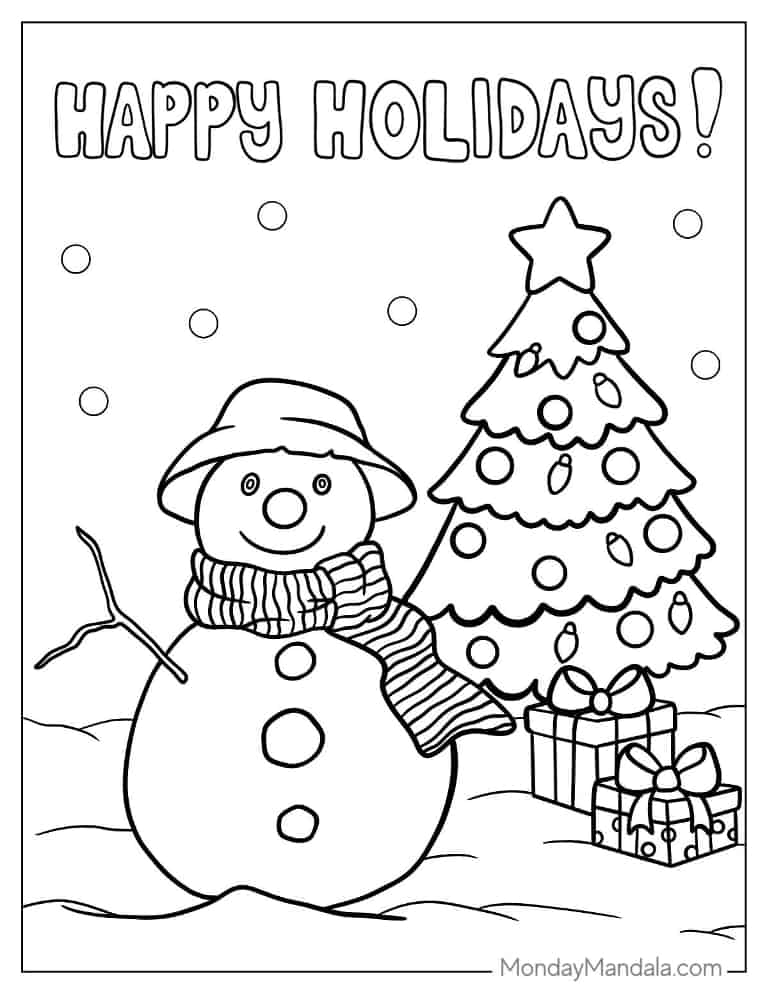 Christmas coloring pages free pdf printables