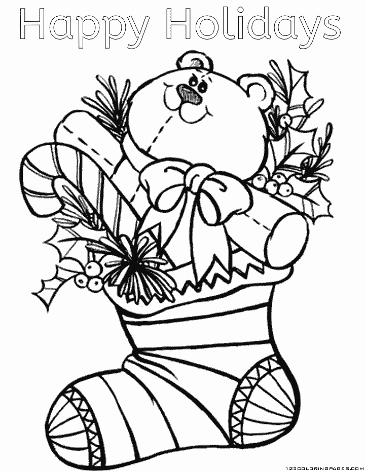 Happy holidays coloring pages