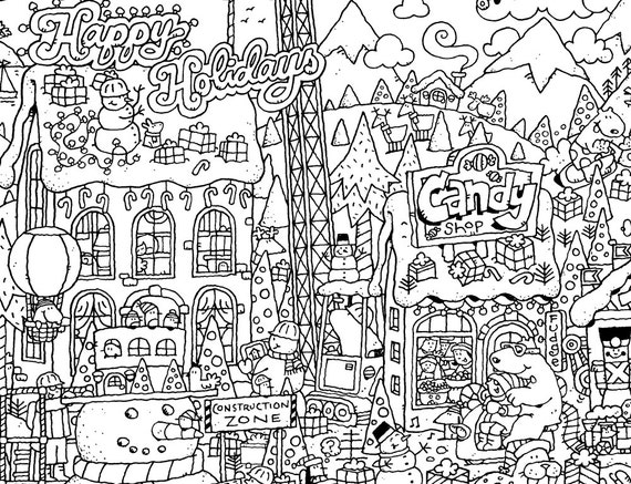 Happy holidays coloring page