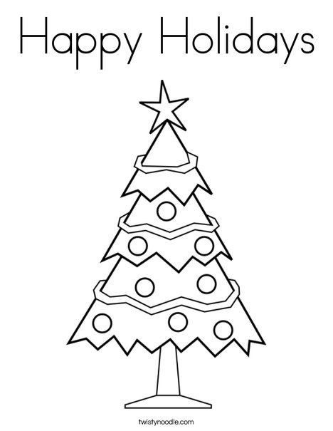 Happy holidays coloring page