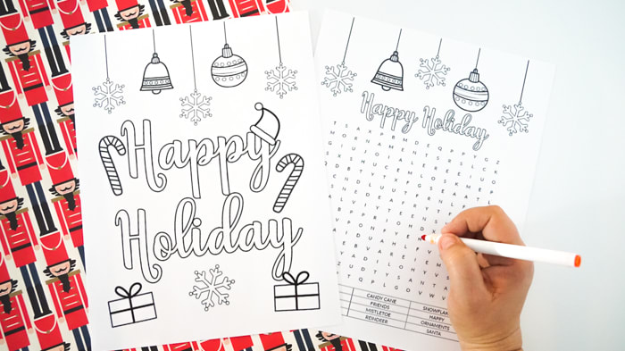 Free printable happy holiday coloring pages