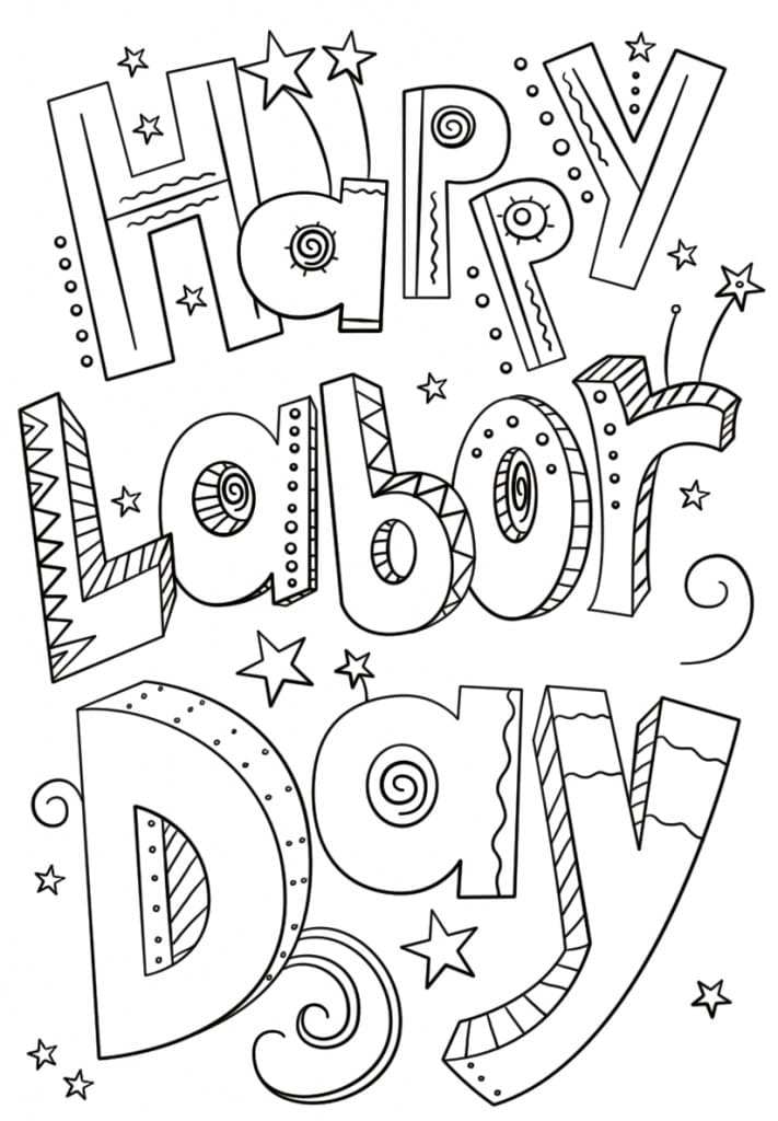 Happy labor day coloring page coloring page