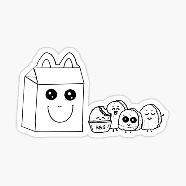 Happy meal and baby nuggets sticker for sale by bonicrazypeople