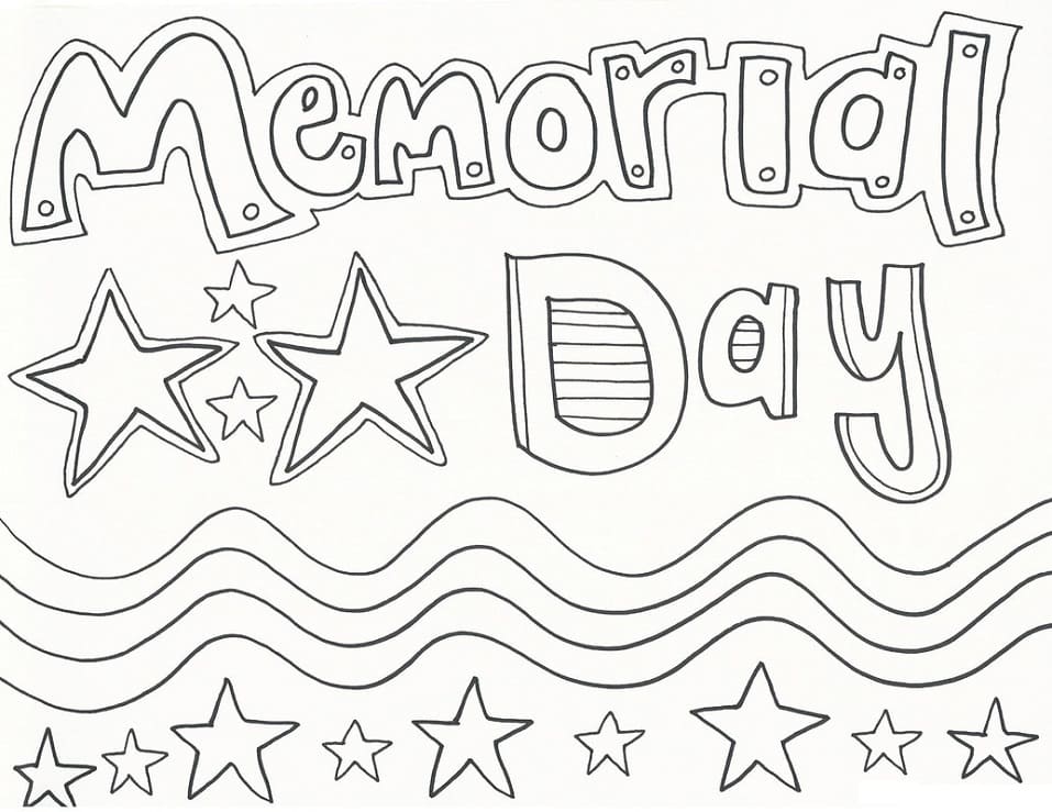 Print memorial day coloring page