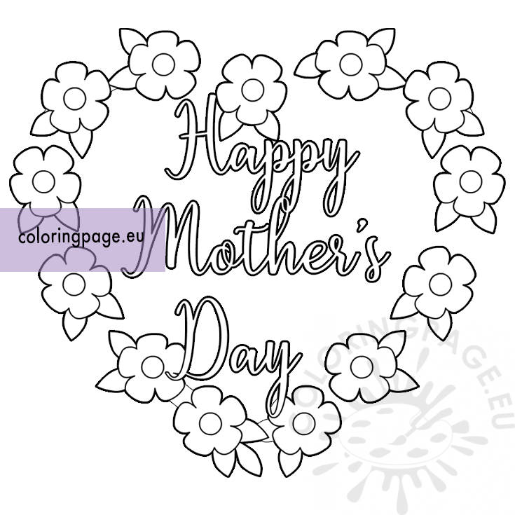 Free mothers day coloring card coloring page