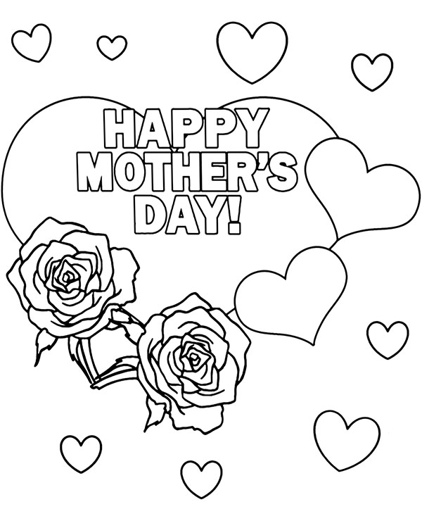 Free printable greeting cards happy mothers day coloring page