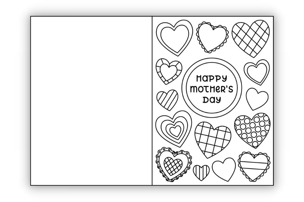 Free printable mothers day card to colour