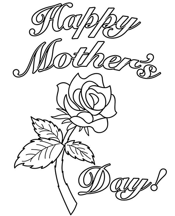 Print happy mothers day card for coloring