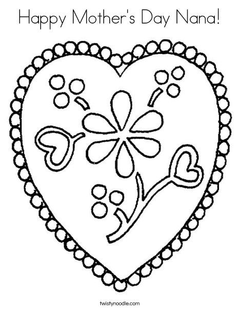 Happy mothers day nana coloring page