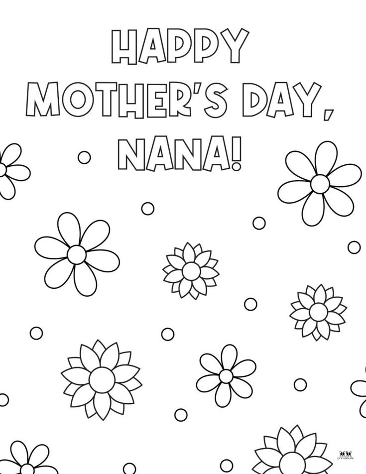 Happy mothers day nana coloring page