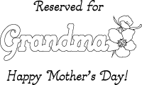 Grandma placemat sign mothers day coloring activity