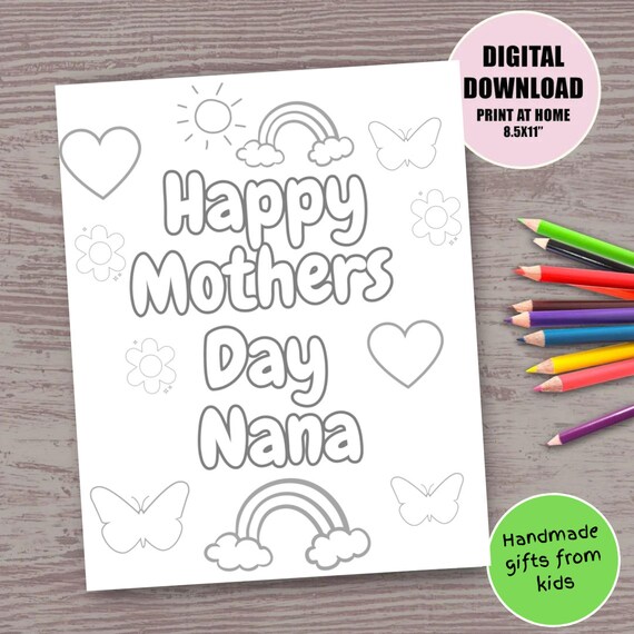 Nana mothers day coloring coloring pages diy mothers day for nana mothers day from grandkids from grandchild handmade gift for nana