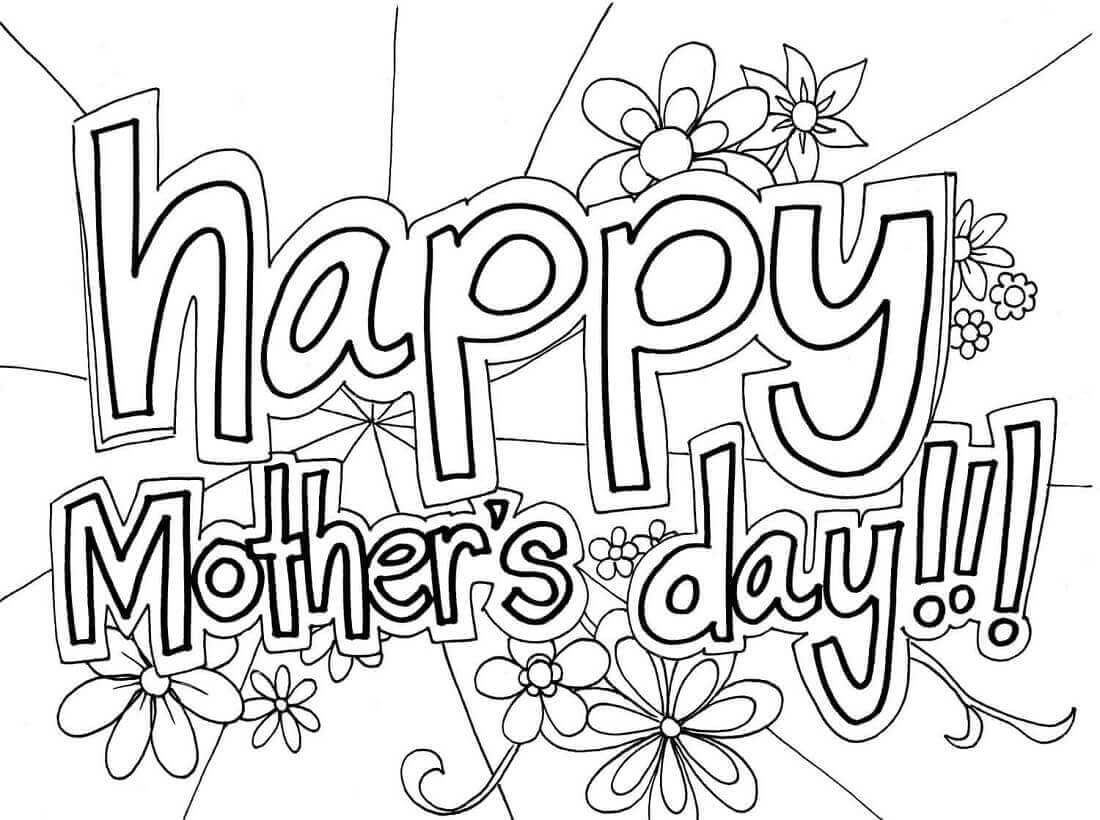 Happy mothers day free printable coloring page