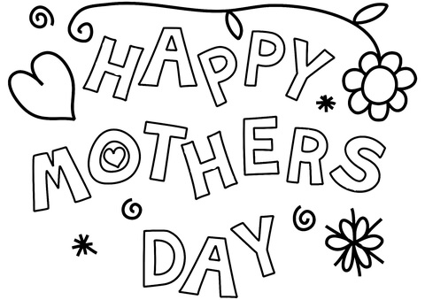 Happy mothers day coloring page free printable coloring pages