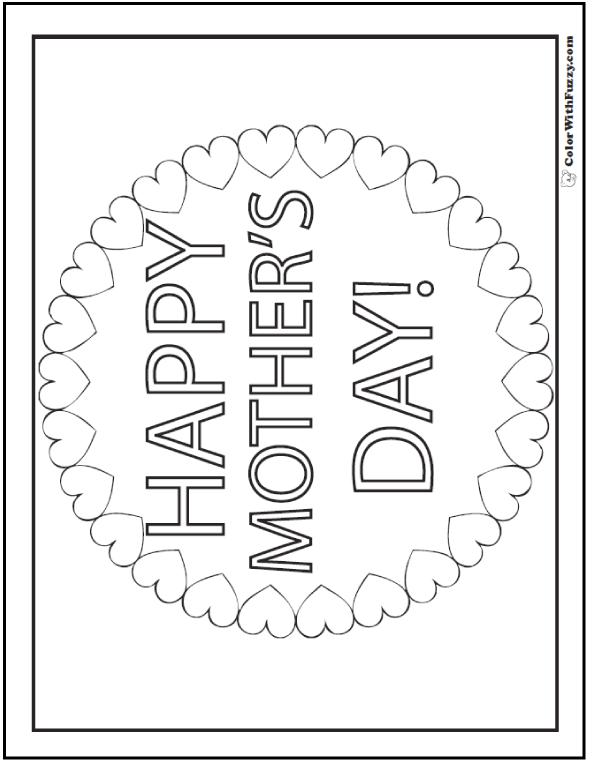 Happy mothers day coloring