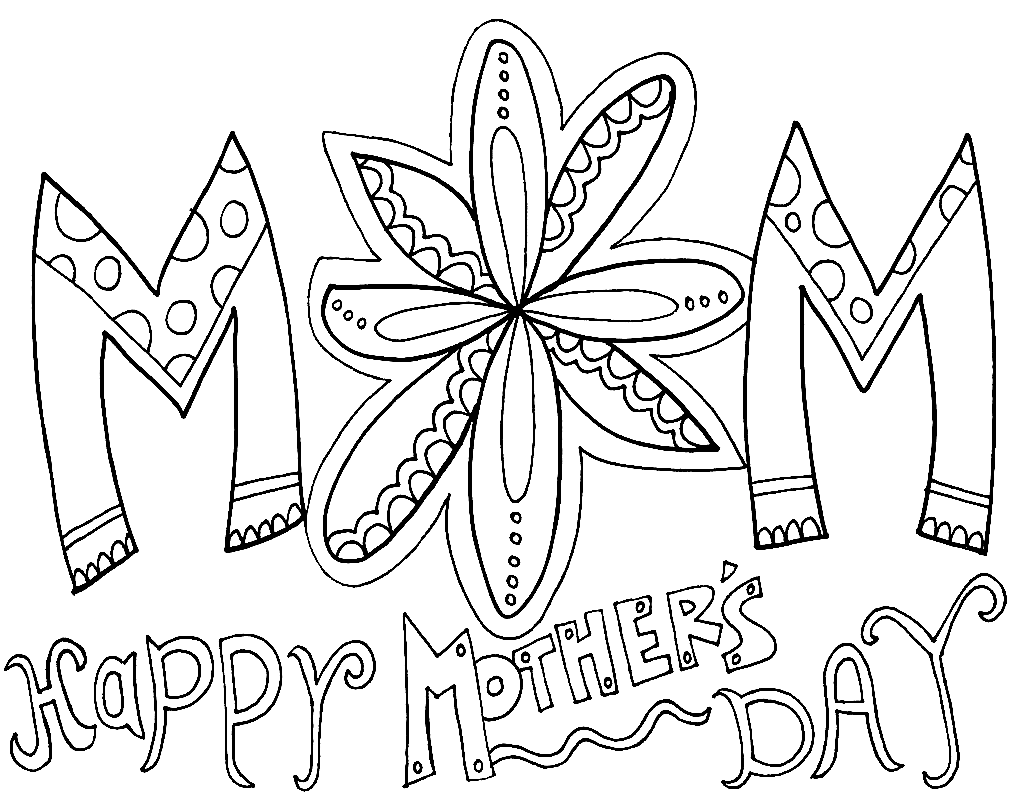 Mothers day coloring pages set of floral printable off