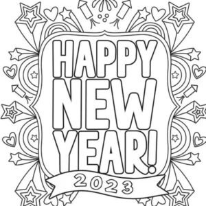 Happy new years coloring pages printable for free download