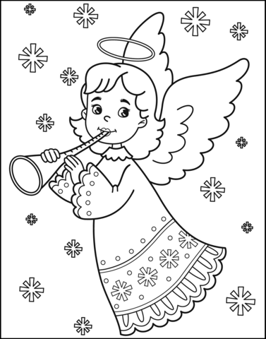 Christmas angel coloring page free printable coloring pages