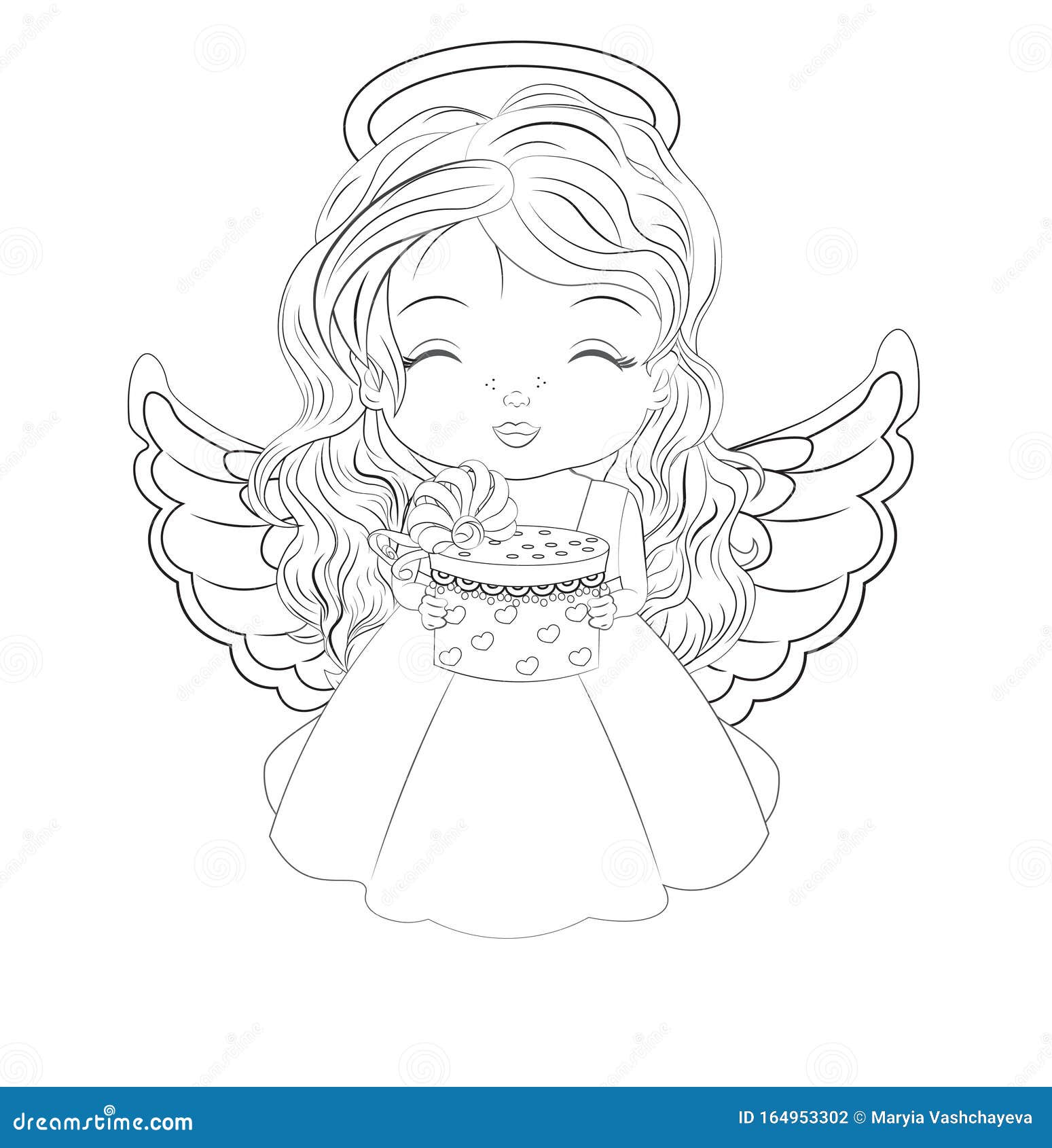 Christmas angel coloring book stock vector