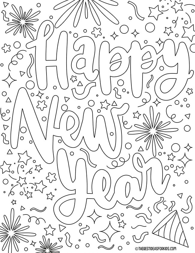 New years coloring pages free printables