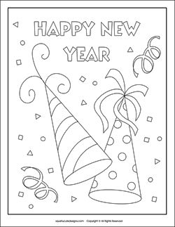 New years coloring pages puzzles squishy