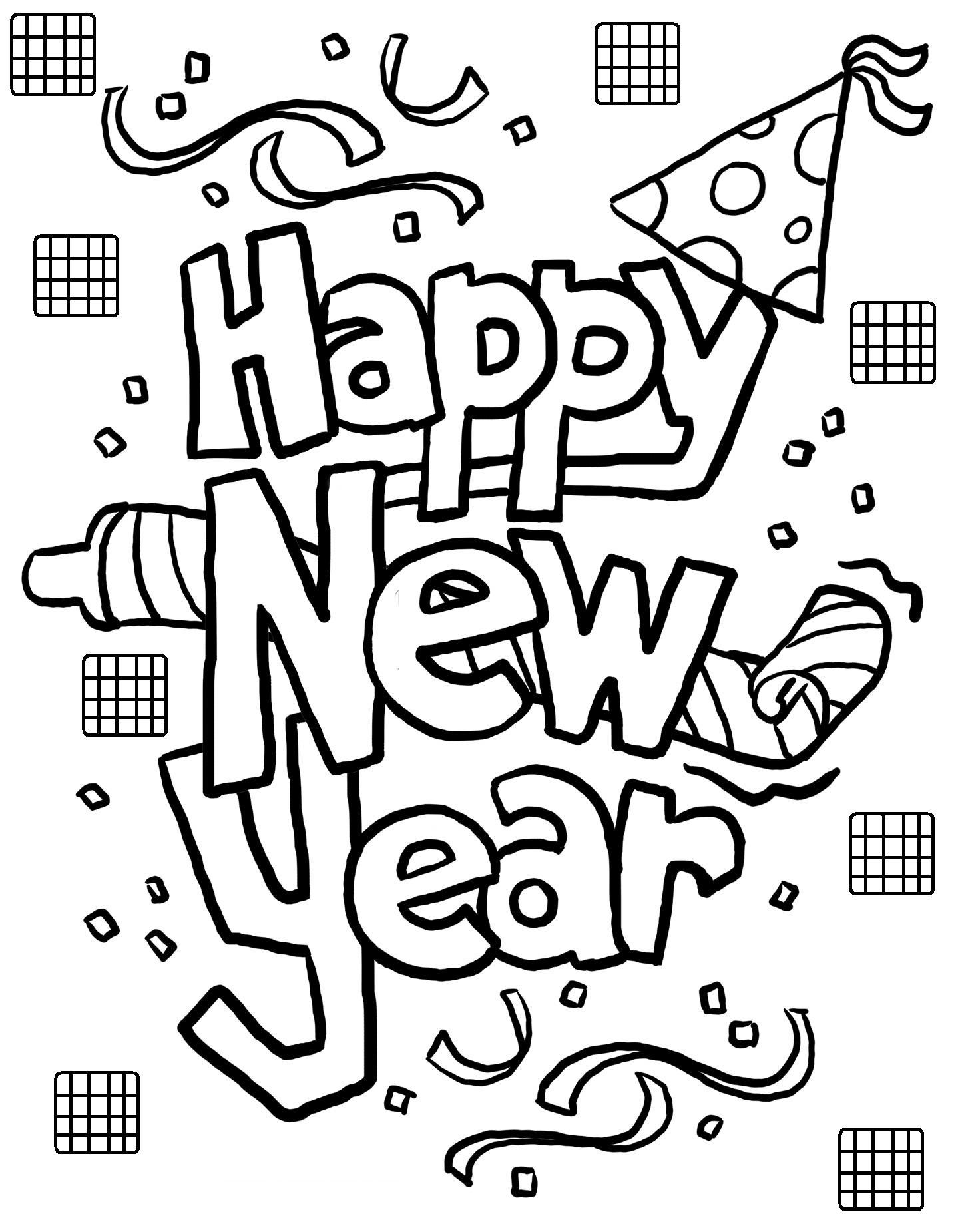 Free printable new years coloring pages for kids