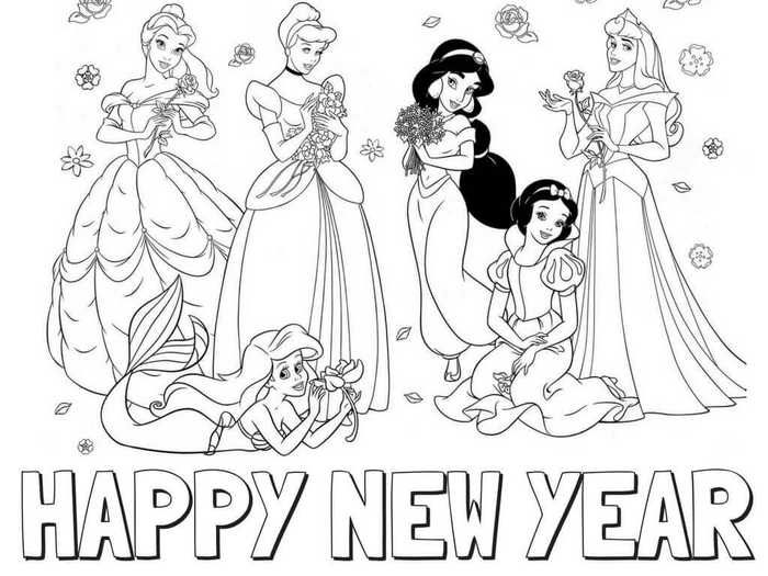 Printable new year coloring pages pdf