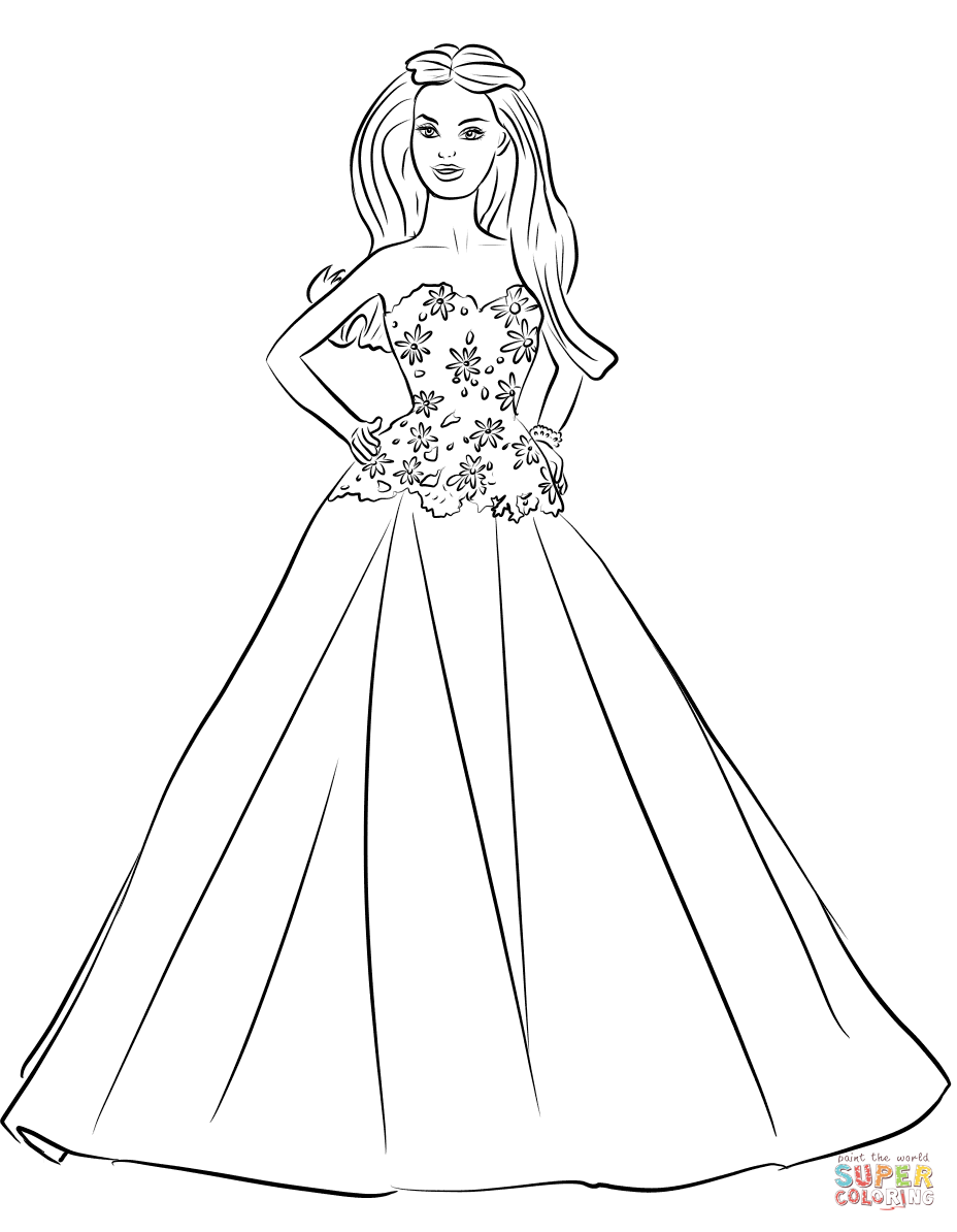 Barbie quinceanera coloring page free printable coloring pages
