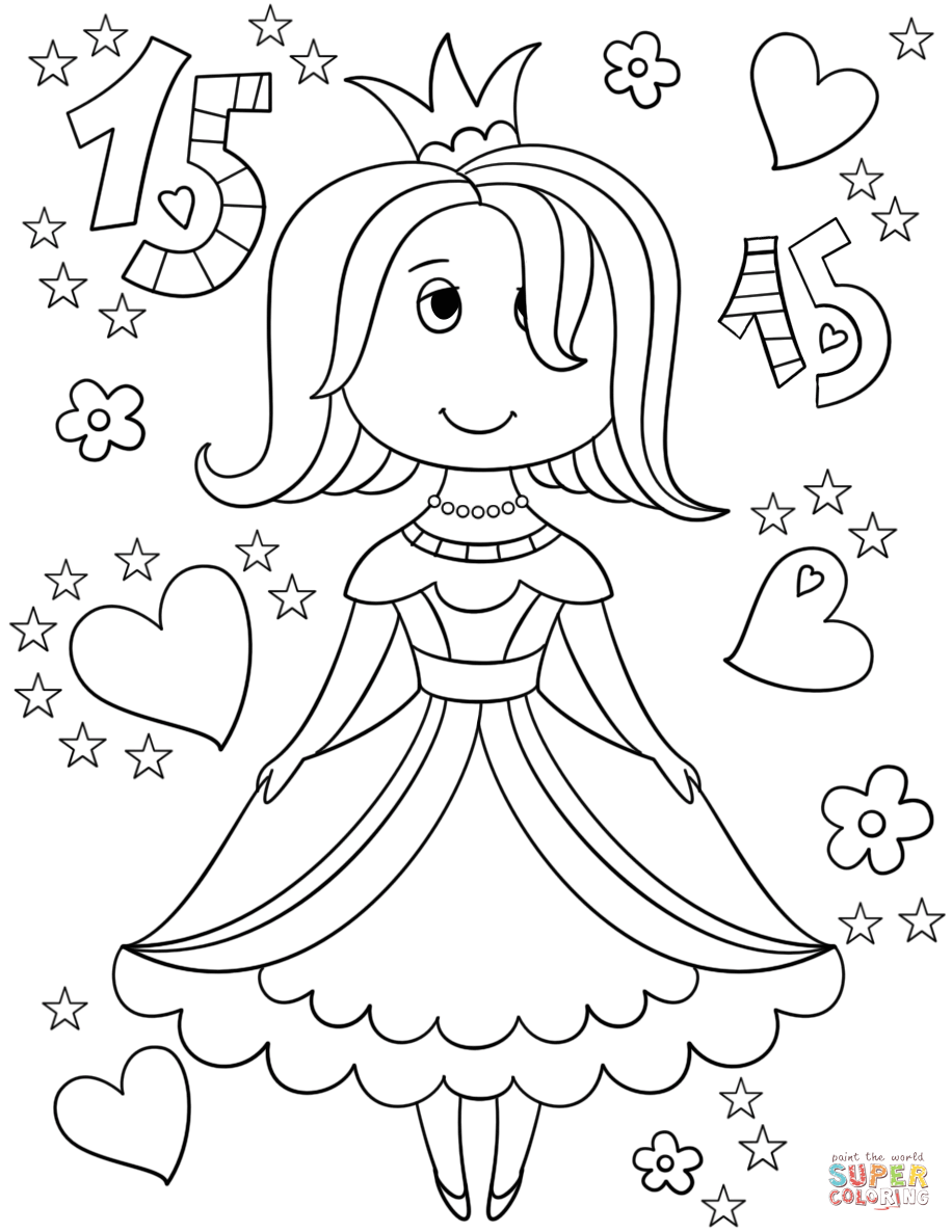 Quinceanera coloring page free printable coloring pages