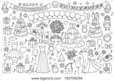 Girl bitrhday doodle vector photo free trial bigstock