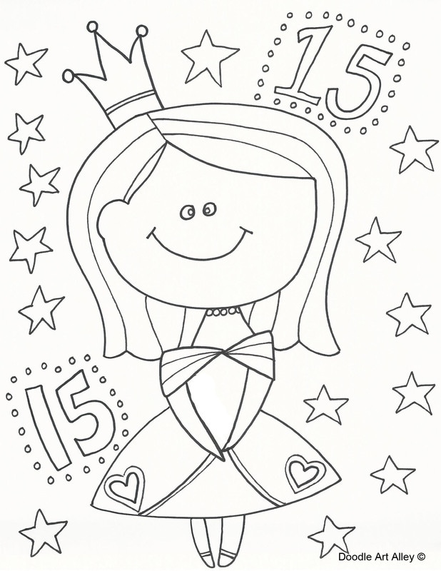 Quinceanera coloring pages