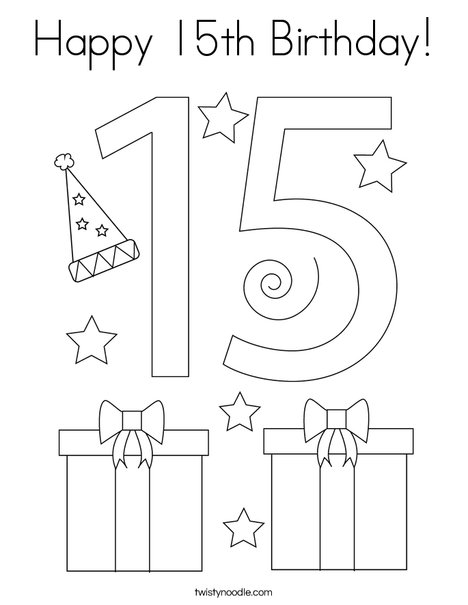 Happy th birthday coloring page