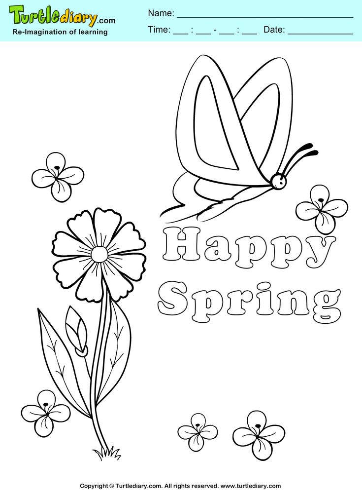 Springtime fun coloring sheet for kids