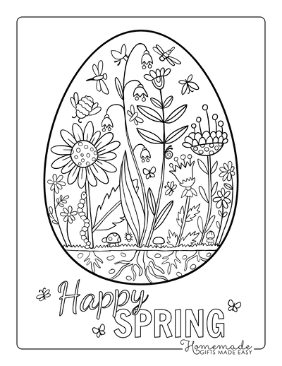 Free printable spring coloring pages for kids adults