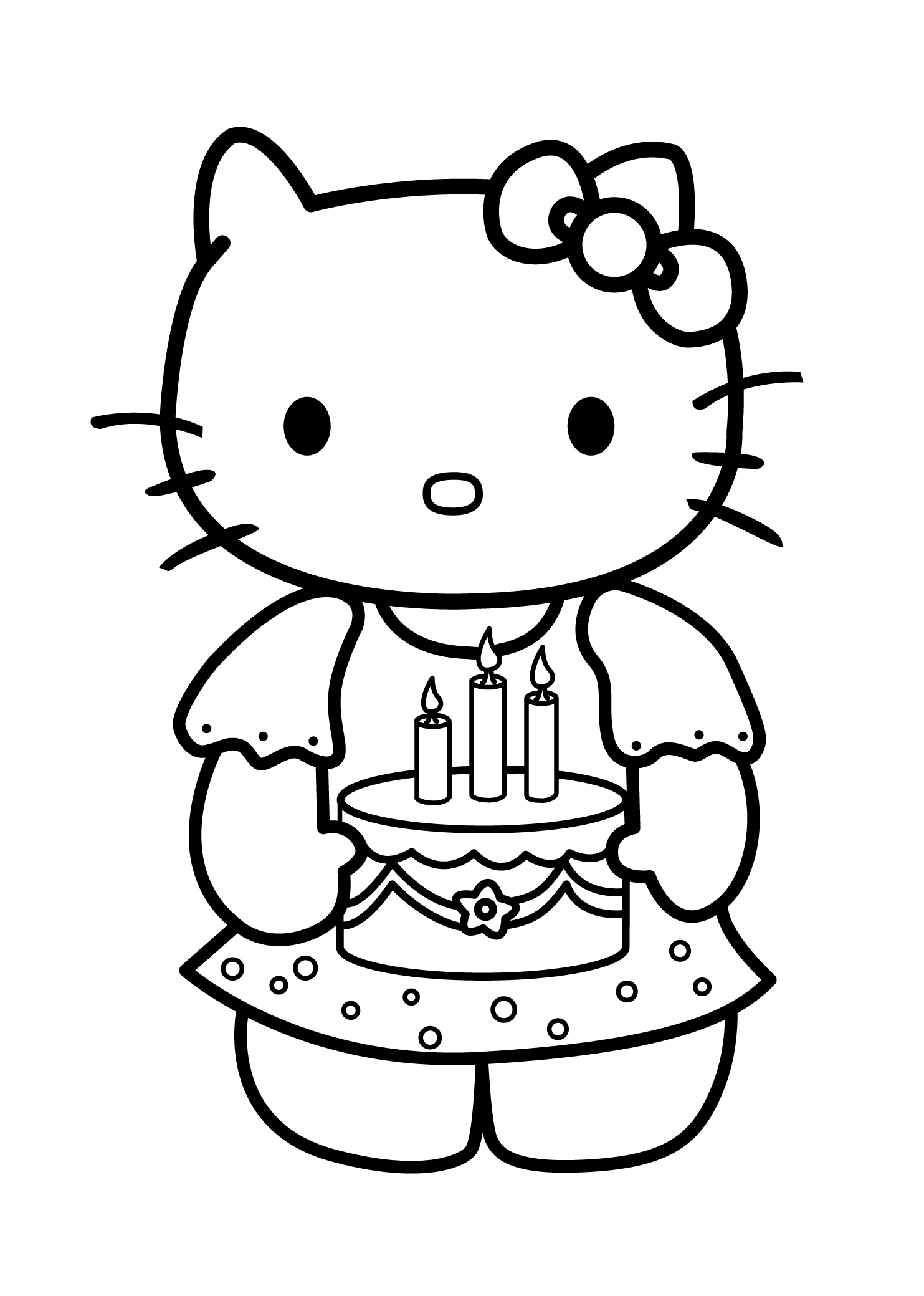 Hello kitty birthday coloring pages