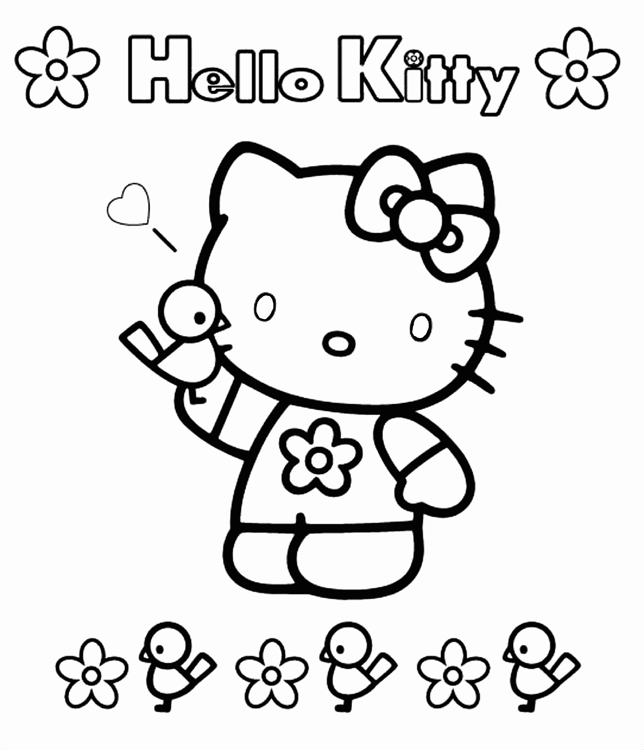 Free printable hello kitty coloring pages for kids