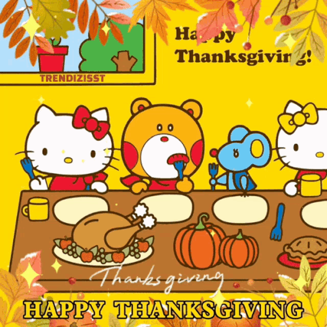 Happy thanksgiving hello kitty gif