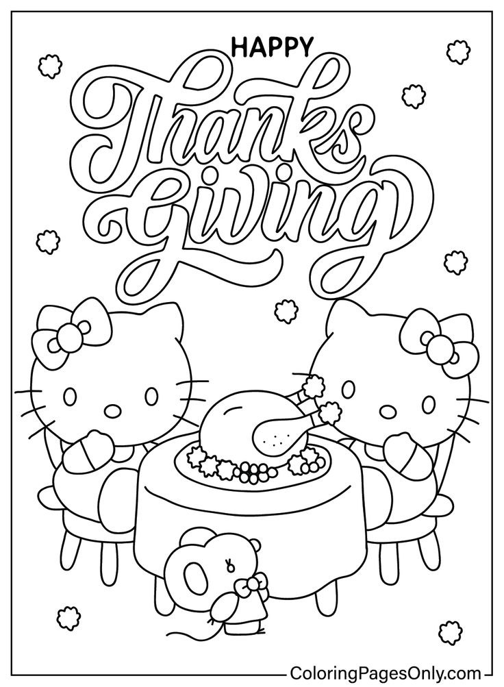 Thanksgiving cartoon coloring pages