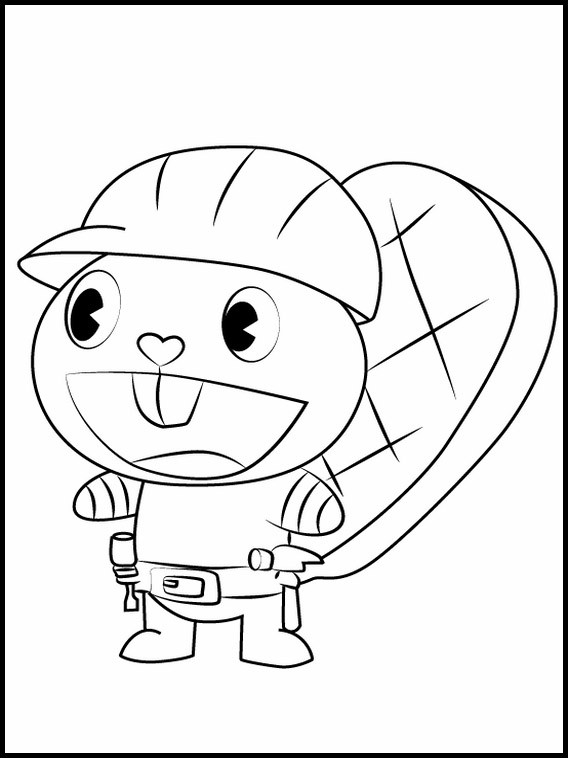 Coloring pages happy tree friends