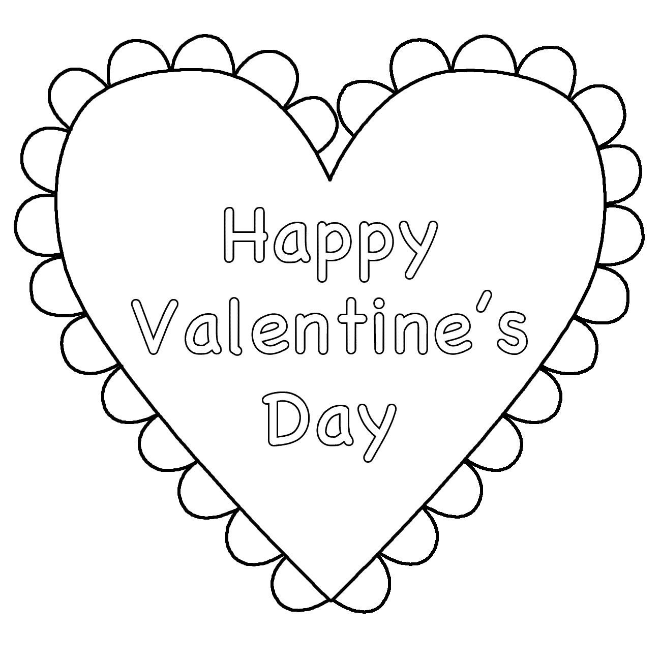 Valentine heart coloring pages