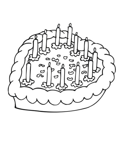 Valentine day cake coloring page free printable coloring pages