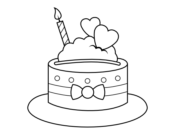 Printable valentine cake coloring page