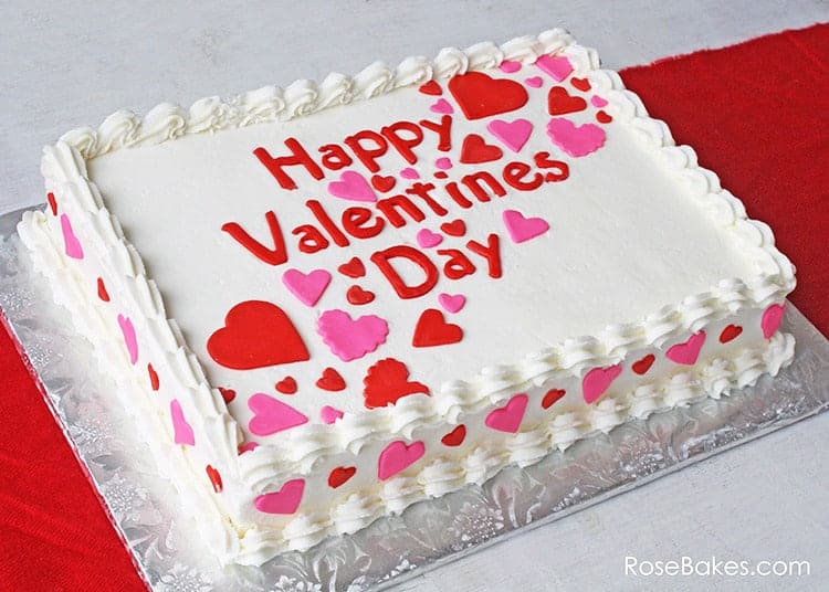 Happy valentines day a simple valentines sheet cake