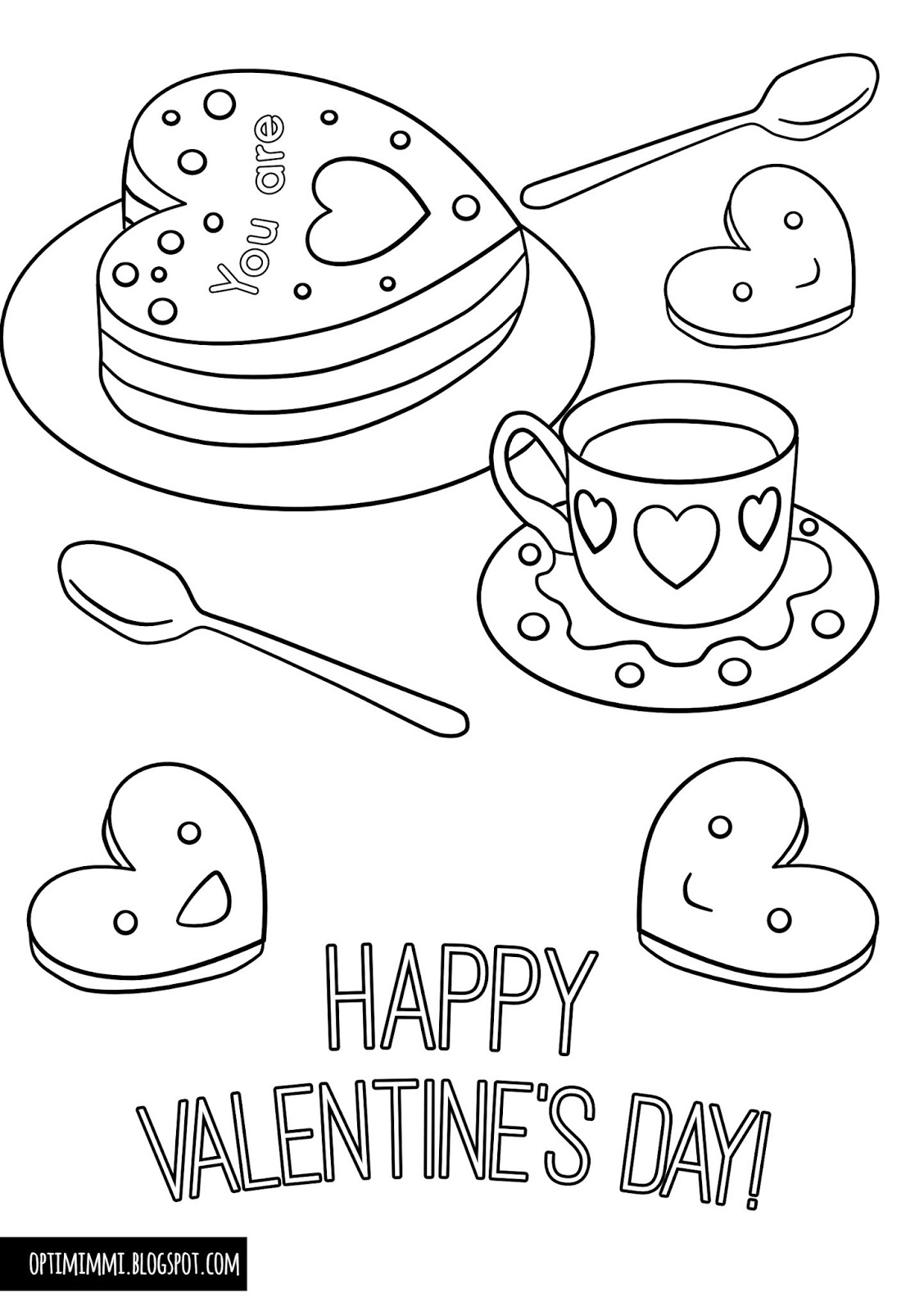 Happy valentines day a coloring page hyvãã ystãvãnpãivãã vãrityskuva