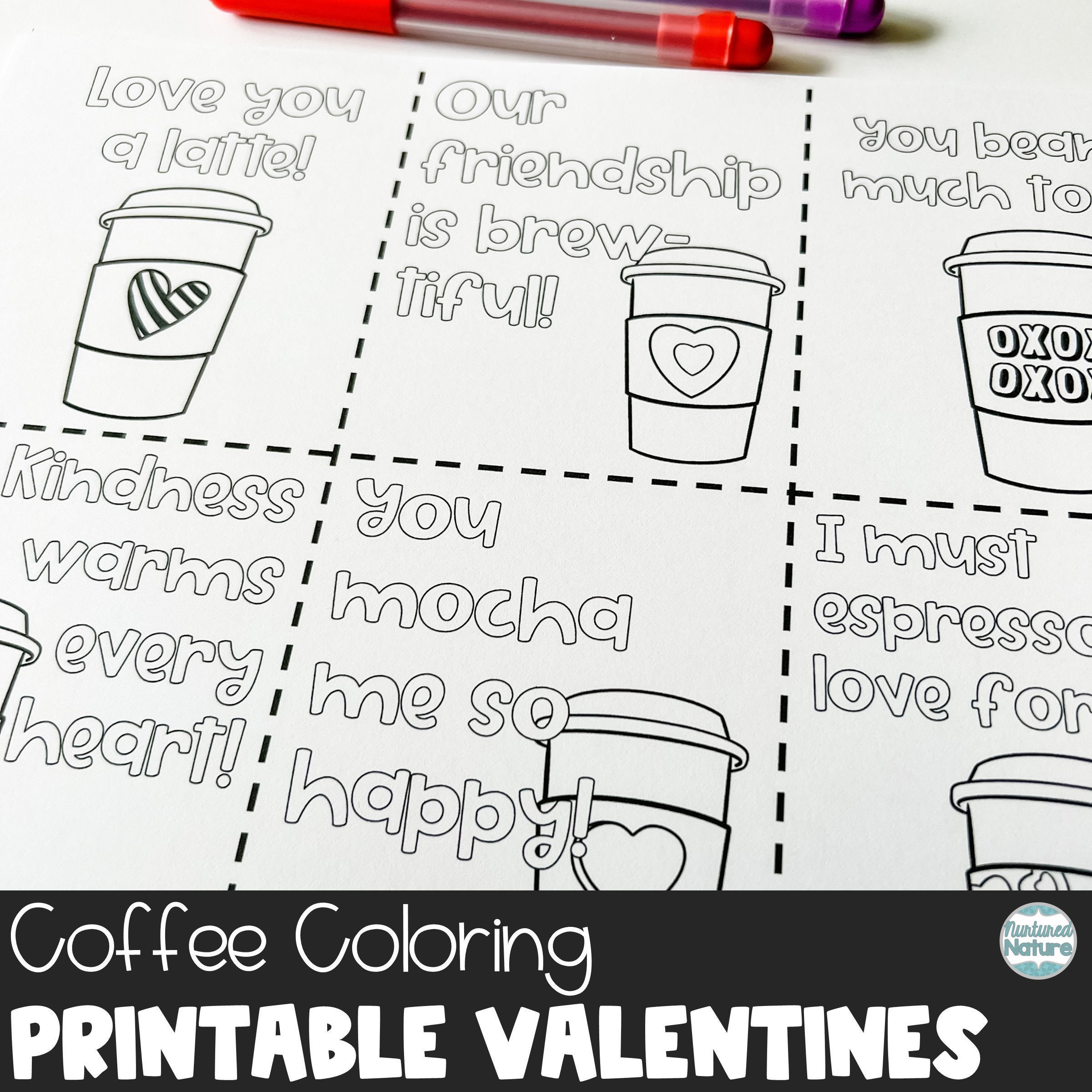 Coffee coloring page valentine cards colorable valentine cards teacher valentines card coffee addict gift tags for valentines da