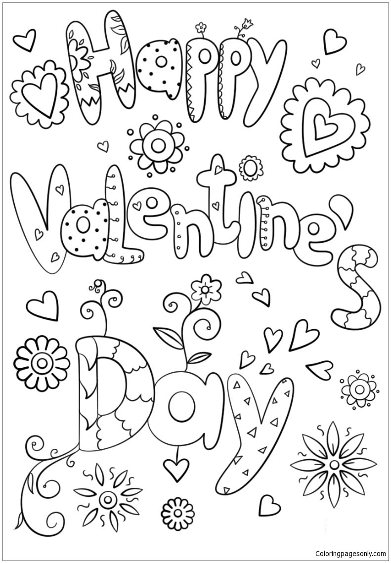 Happy valentine s day coloring page valentine coloring pages valentines day coloring page printable valentines coloring pages