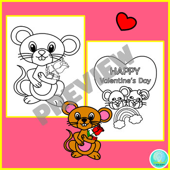 Happy valentines day coloring pages mouse theme valentines day bulletin boards